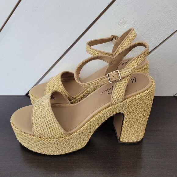 NEW Wild Pair Vidaa Ankle-Strap Patchwork Pl Natural Raffia 12 - Picture 4 of 10
